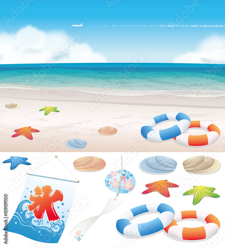 海辺　夏　アイコン
