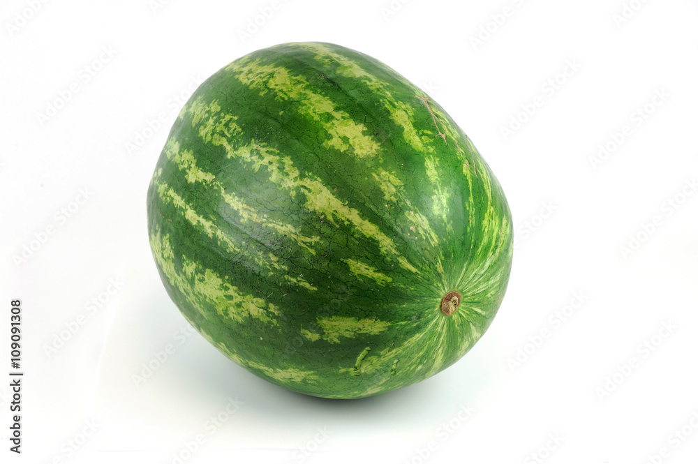single watermelon on white background single watermelon on white background