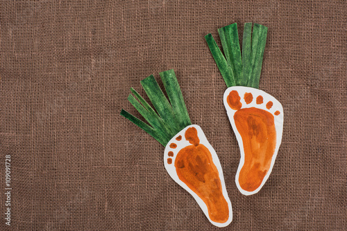 handmade foot-shaped carrot