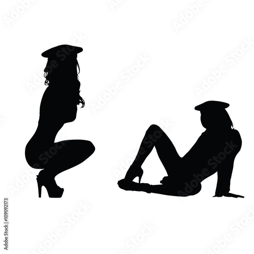 girl with hat set illustration