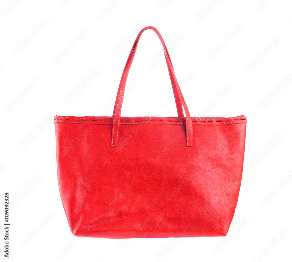 red leather holding female fashion hand bag isolated background red leather holding female fashion hand bag isolated background