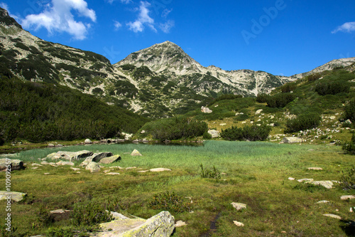 Hvoynati Peak and Mountain River, Pirin Mountain, Bulgaria photo