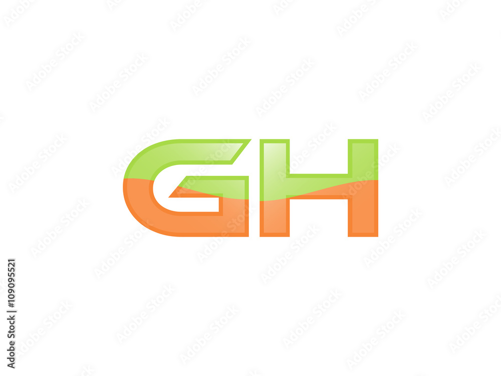 Green Orange shiny GH letters Green Orange shiny GH letters