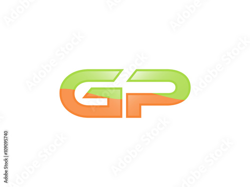 Green Orange shiny GP letters