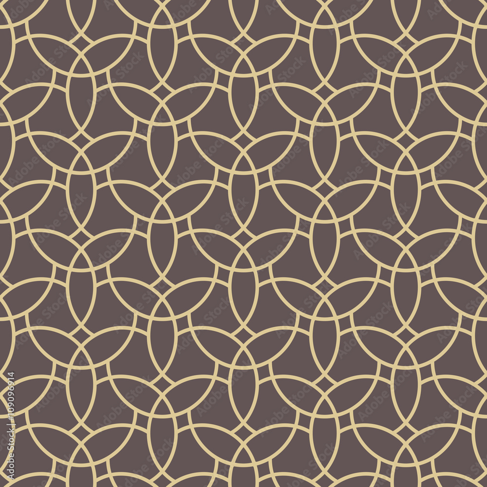 Seamless ornament. Modern stylish geometric pattern with repeating golden elements