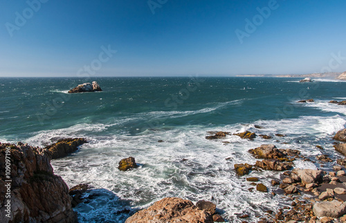 Matanzas beach aerial view, Navidad, Chile. photo