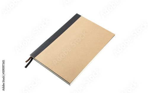 Brown Leather notebooks isolated on white background with clippi © itim2101