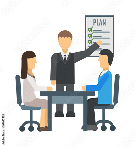 Training staff briefing presentation vector