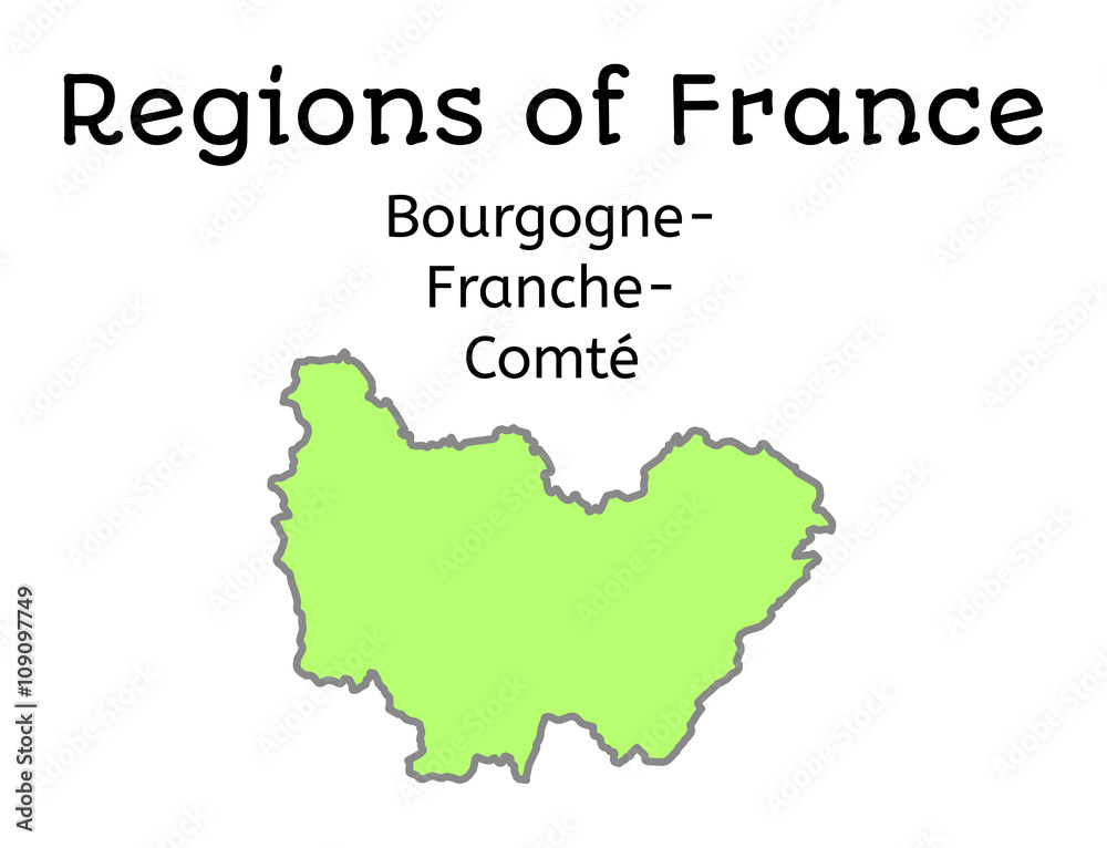 France administrative map of Bourgogne-Franche-Comte