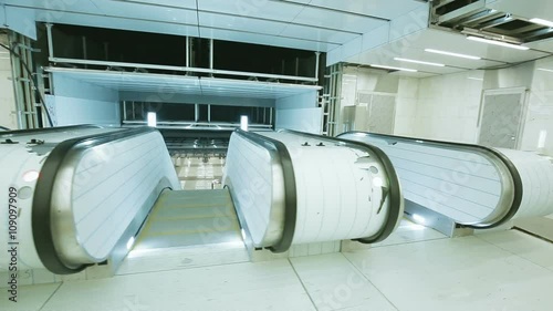 Escalator Under Construction Subway Metro Underground Station