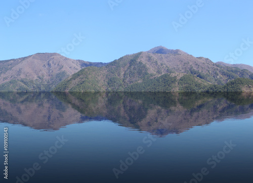 mountain view with water reflection