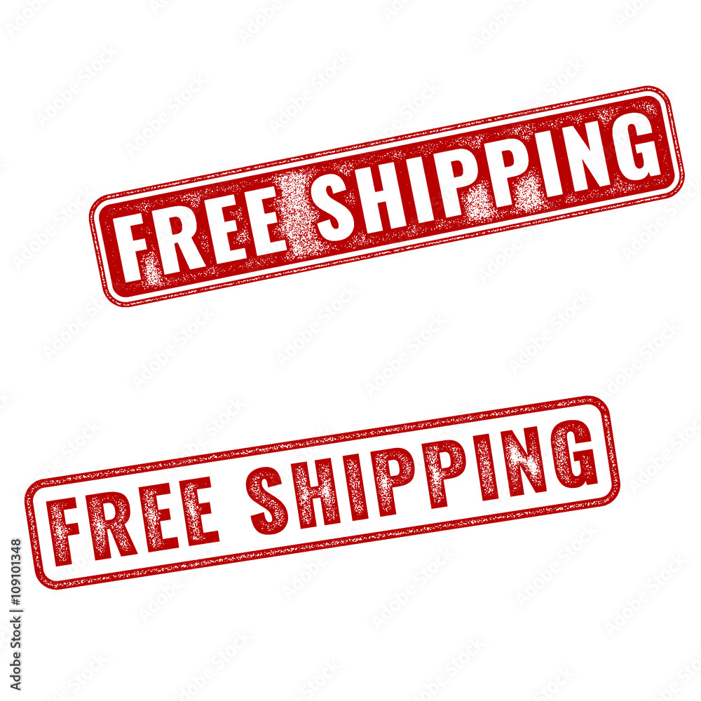 Realistic red vector grunge rubber stamp Free Shipping isolated on white background Realistic red vector grunge rubber stamp Free Shipping isolated on white background