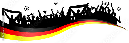 Fußball Jubel Fans Deutschlandflagge Banner