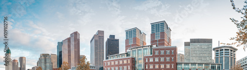 City panoramic view from North End Park - Boston  MA