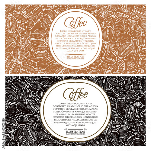 Black coffee and cappuccino  roasted coffee beans 