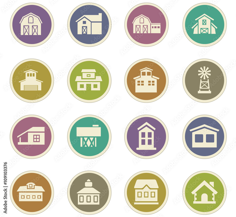 farm building icon set farm building icon set