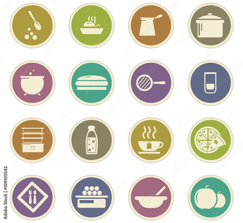 Food and kitchen icons set