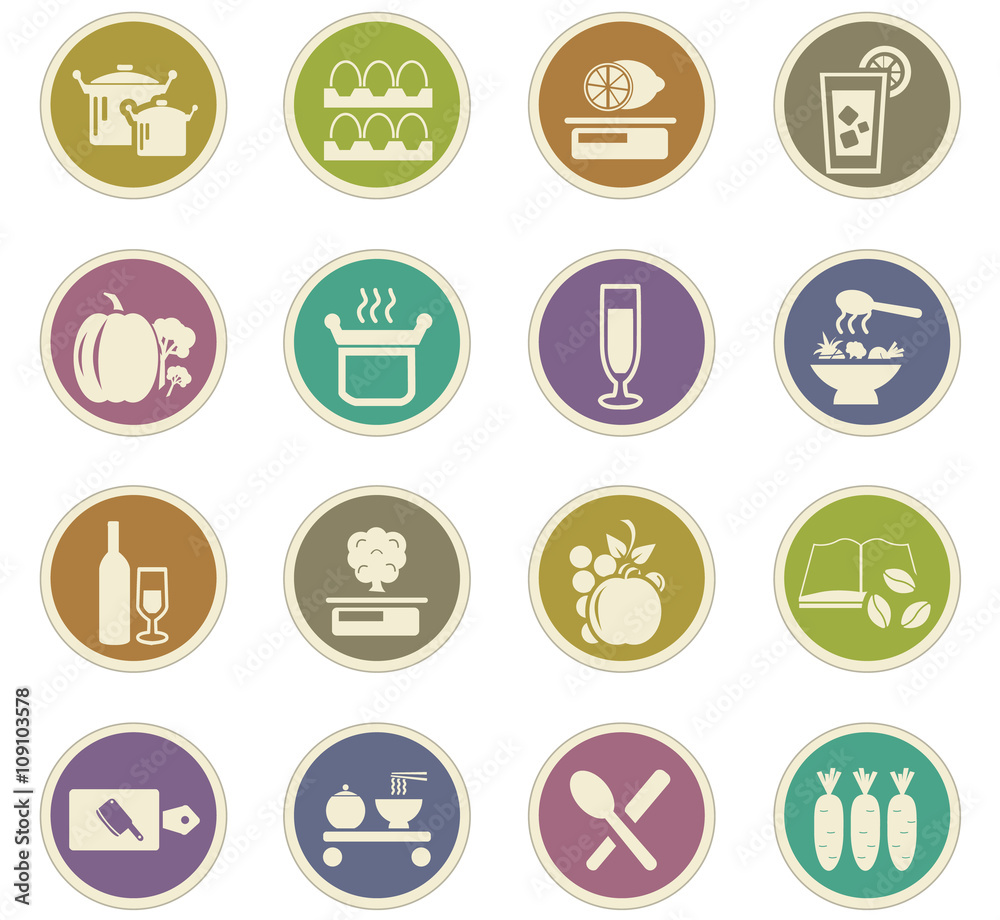 Food and kitchen icons set