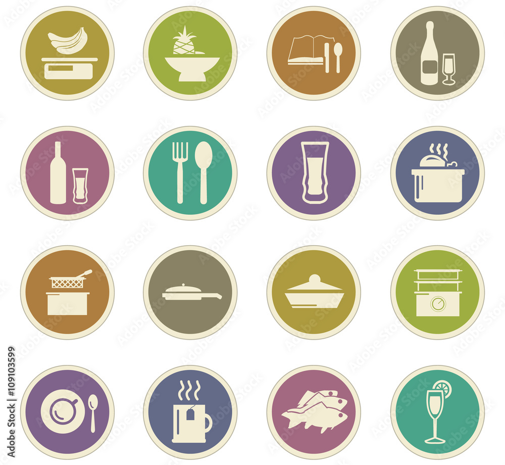 Food and kitchen icons set Food and kitchen icons set