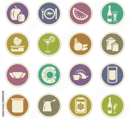 Food and kitchen icons set