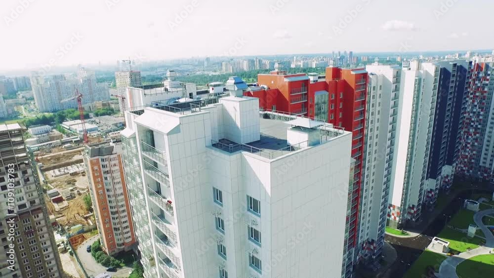 Aerial View of New Residental Area Moscow Summer Day