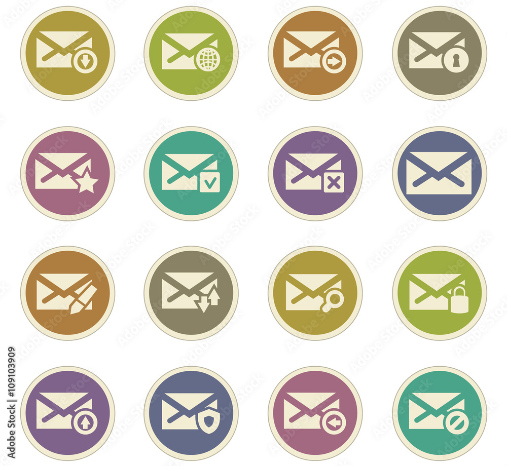 Mail and envelope icons set Mail and envelope icons set
