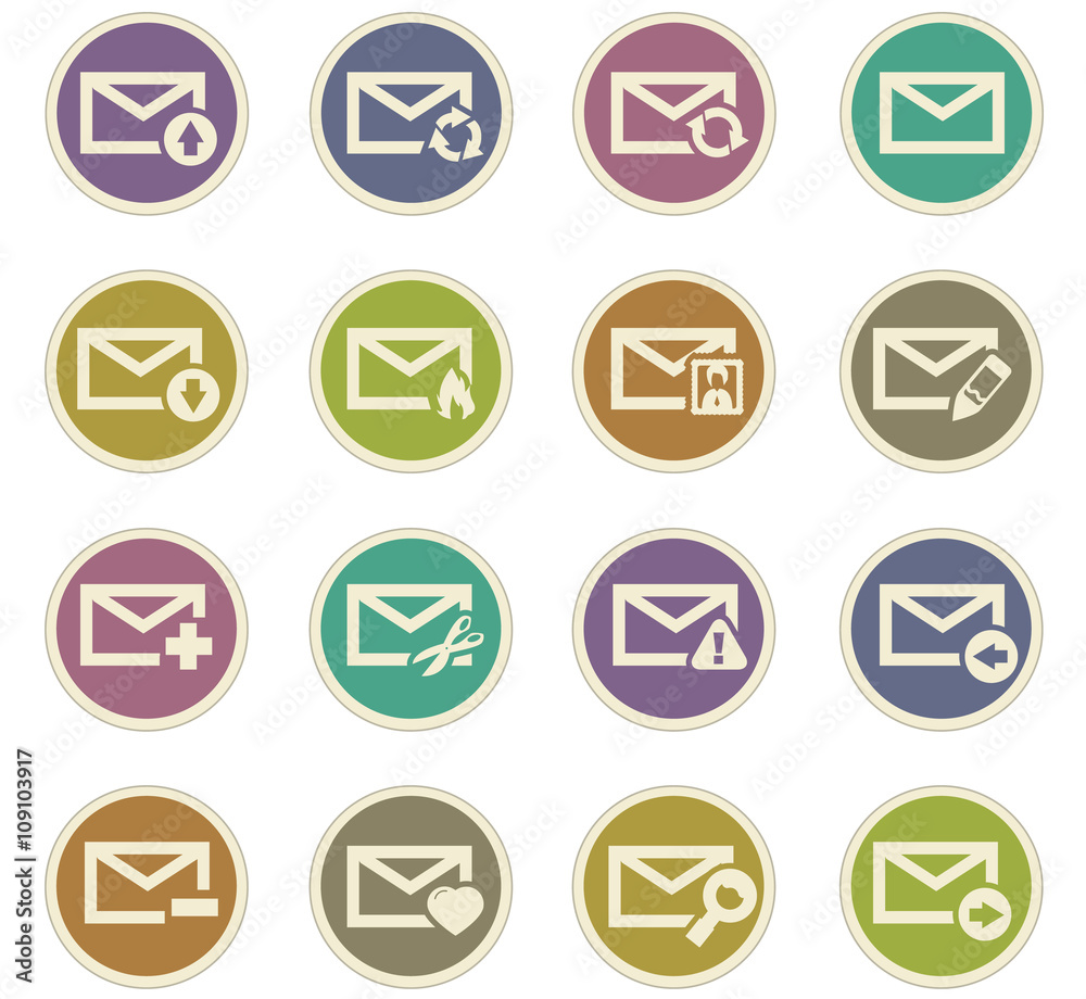 Mail and envelope icons set Mail and envelope icons set