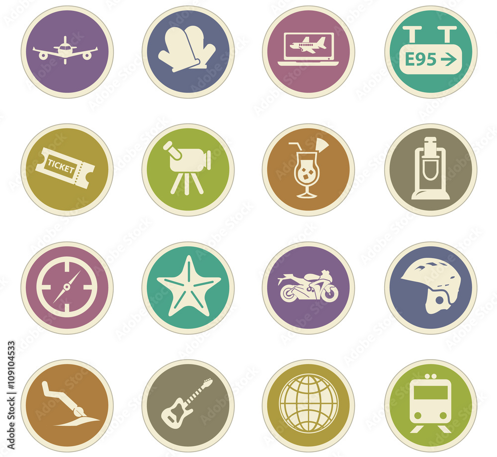 Travel icons set