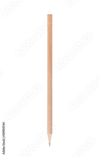 Wood pencil isolated on white background with clipping path