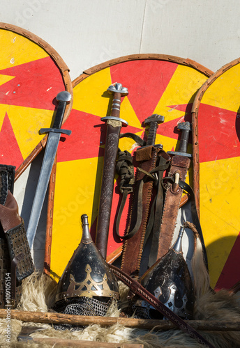  Rekawka - Polish tradition, celebrated in Krakow on Tuesday after Easter.  Knight camp during the traditional Medieval festival photo