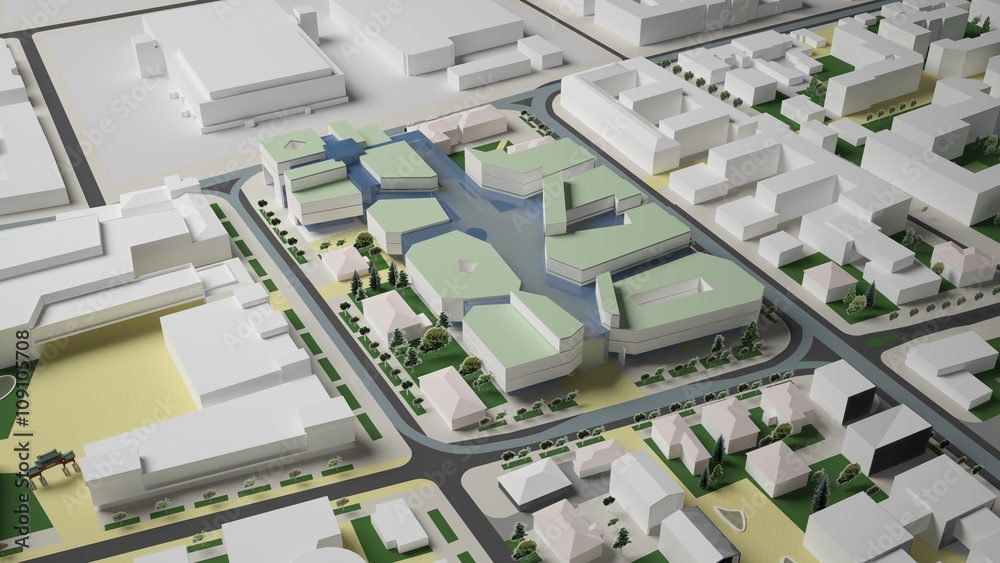 3D graphics of the urban environment. quarter 3D graphics of the urban environment. quarter