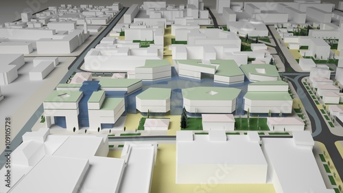 3D graphics of the urban environment. quarter