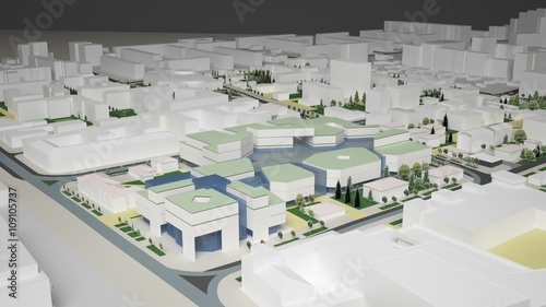 3D graphics of the urban environment. quarter