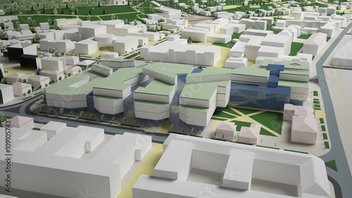 3D graphics of the urban environment. quarter