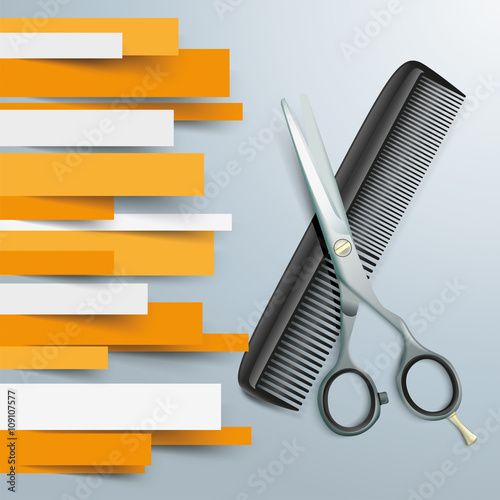 Paper Lines Scissors Comb