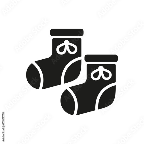 Babys bootees icon. design. Socks, sox symbol. web. graphic. AI. app. logo. object. flat. image. sign. eps. art. picture - stock