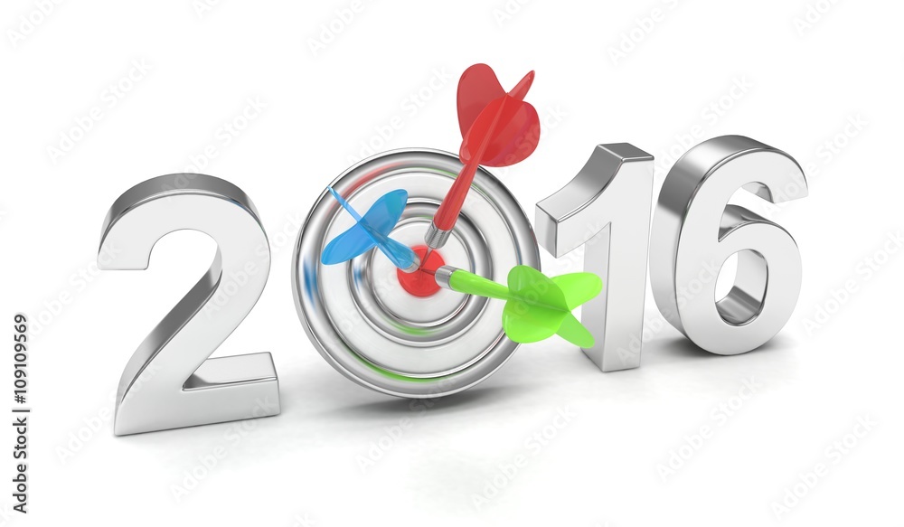2016 target 3d render illustration 2016 target 3d render illustration