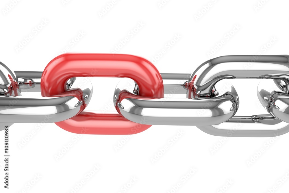 Obraz premium 3d render stainless steel chain