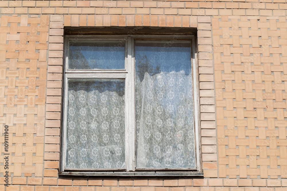 window, bricks Old house