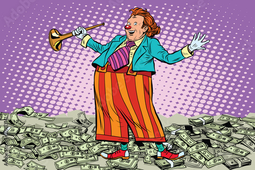 Business concept money clown joke