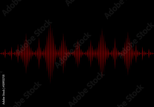 Sound waves oscillating glow light - Vector