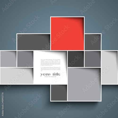 Abstract brochure template design with squares and rectangles