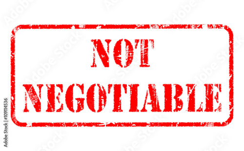 NOT NEGOTIABLE rubber stamp text on white background