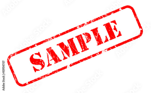 SAMPLE rubber stamp text on white background
