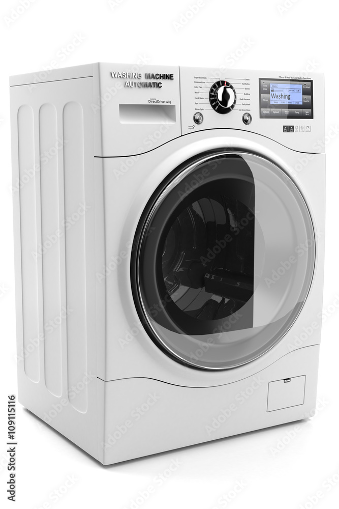 Washing machine isolated on white background 3d Washing machine isolated on white background 3d