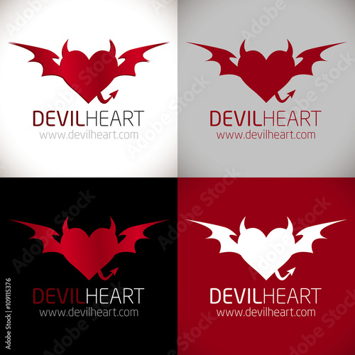 cœur diable démon rouge logo