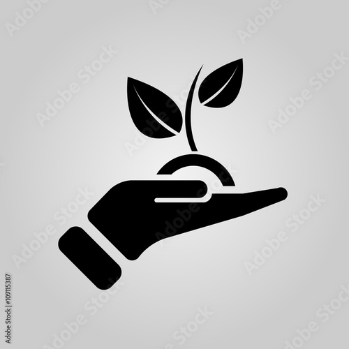plant in a hand icon