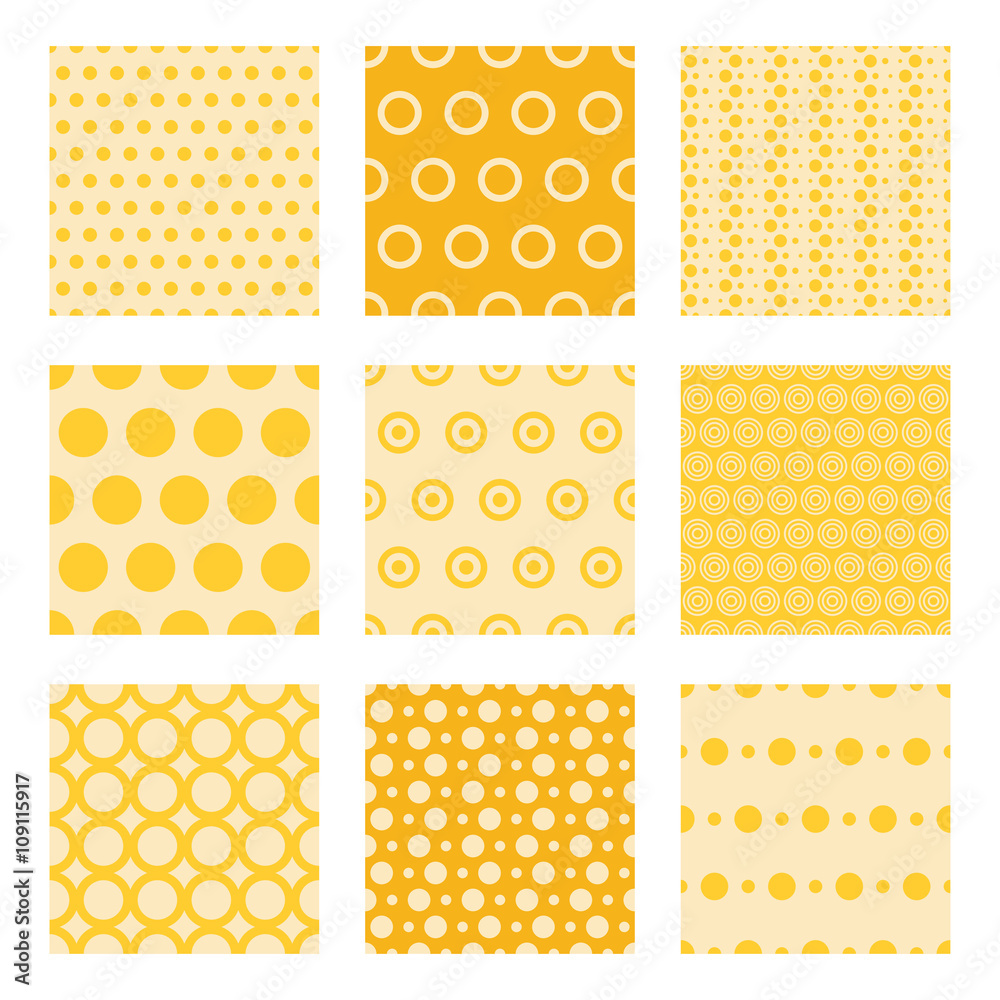 seamless patterns, polka dots set seamless patterns, polka dots set