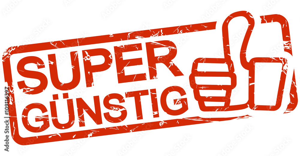red stamp with text Super günstig Stock-Vektorgrafik | Adobe Stock