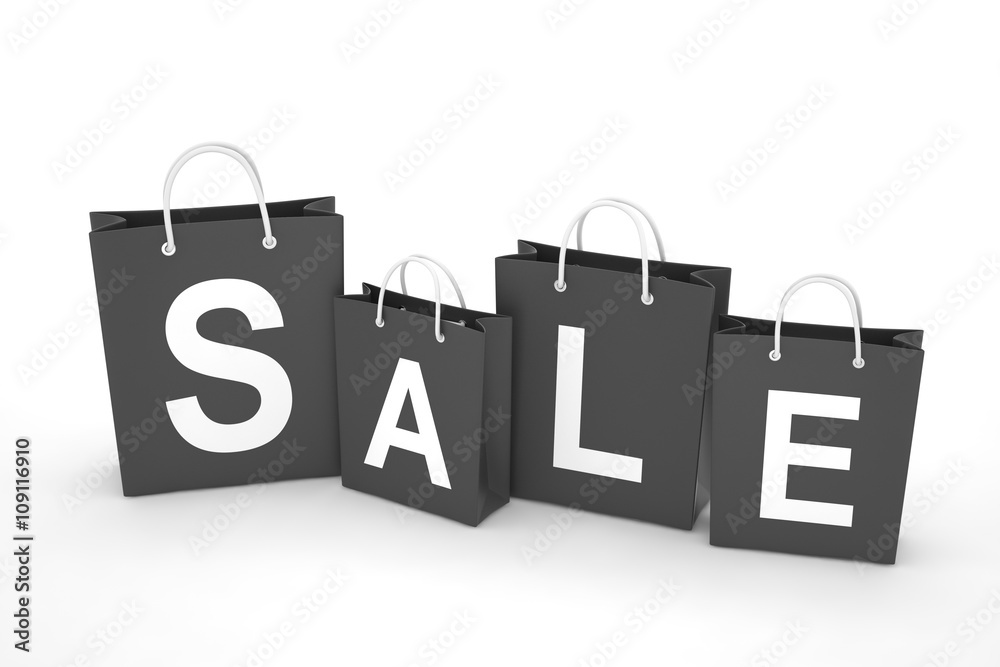 sale written on shopping bag. 3d rendering. sale written on shopping bag. 3d rendering.